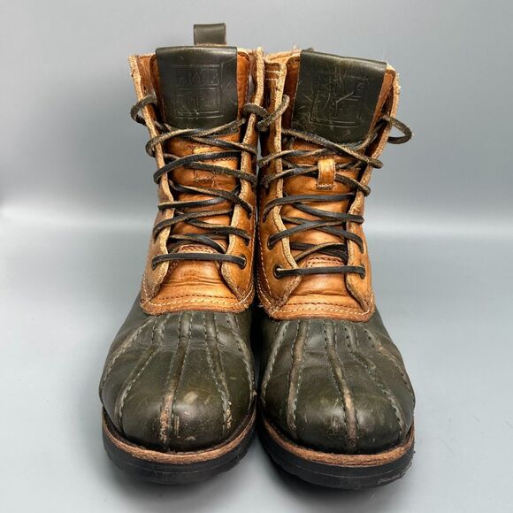 Frye Veronica Women's 6.5 Brown Leather Shearling Duck Boots Lace-Up Mid-Calf - Picture 2 of 12